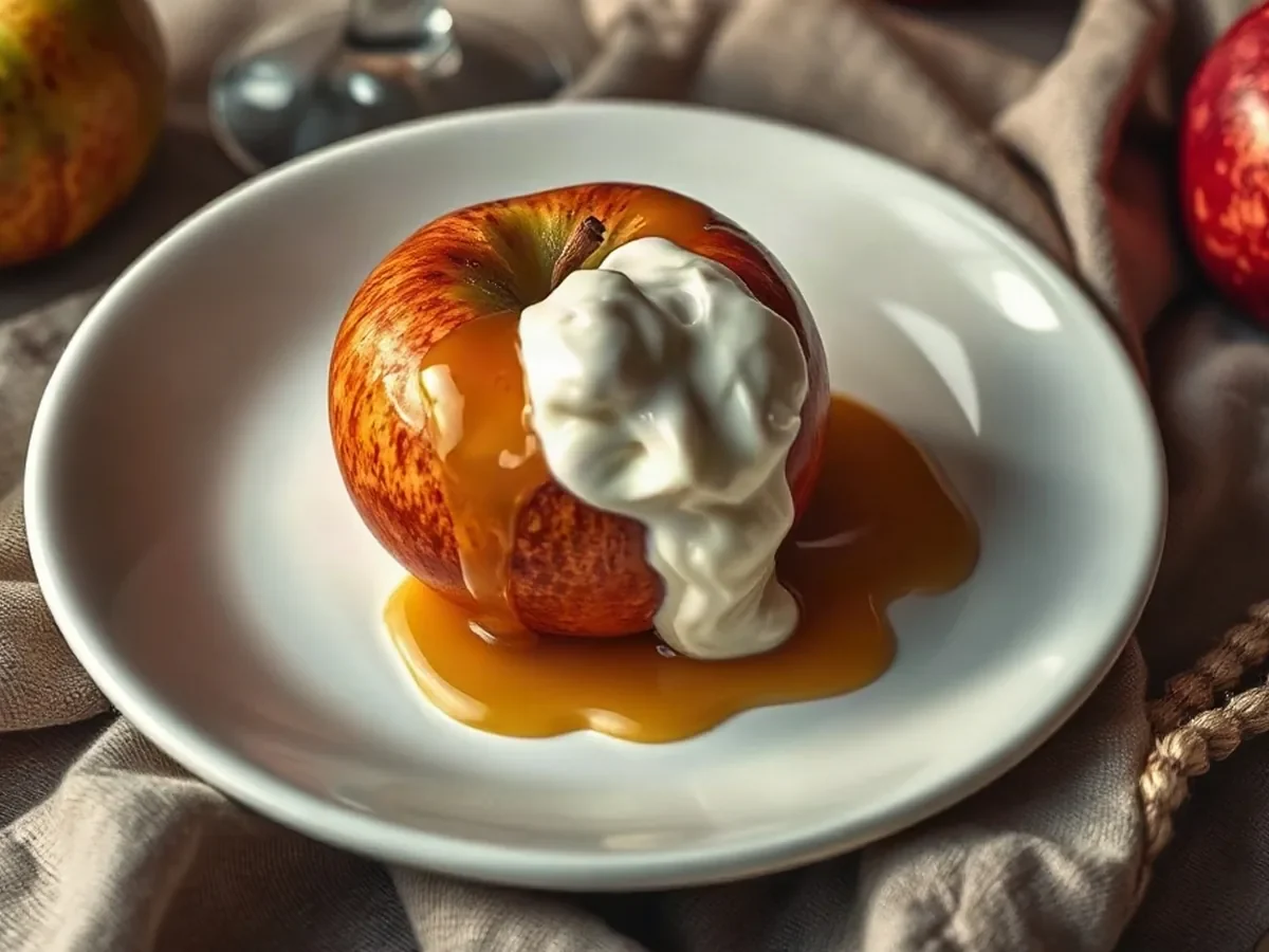 Pomme, miel et crème légère